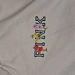 Victoria's Secret PINK Pink w/ Floral Cropped Hoodie.